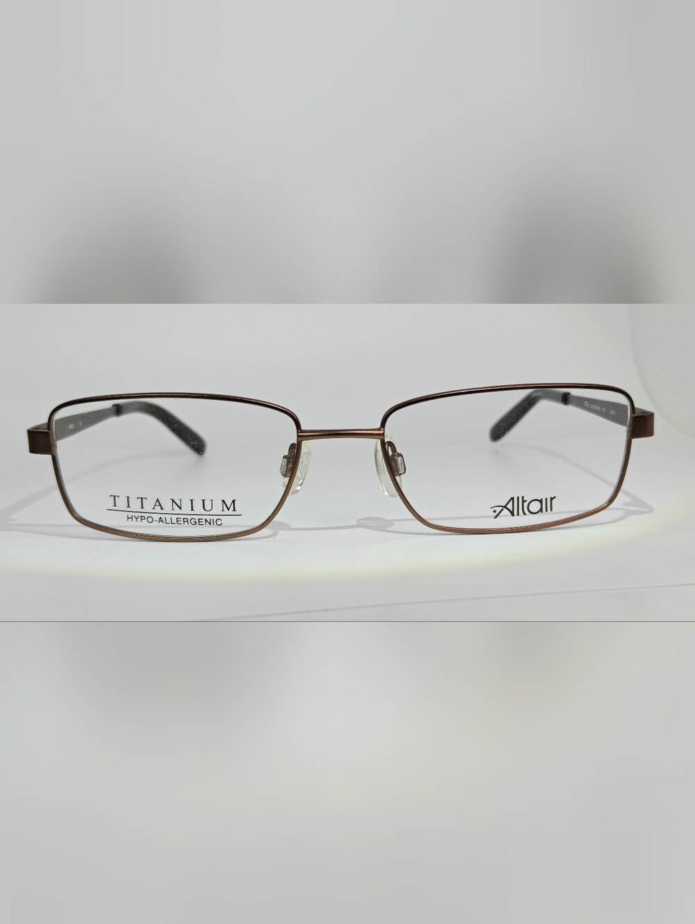 Altair 4042. Titanium Rectangular Mocha Lightweight Eyewear.